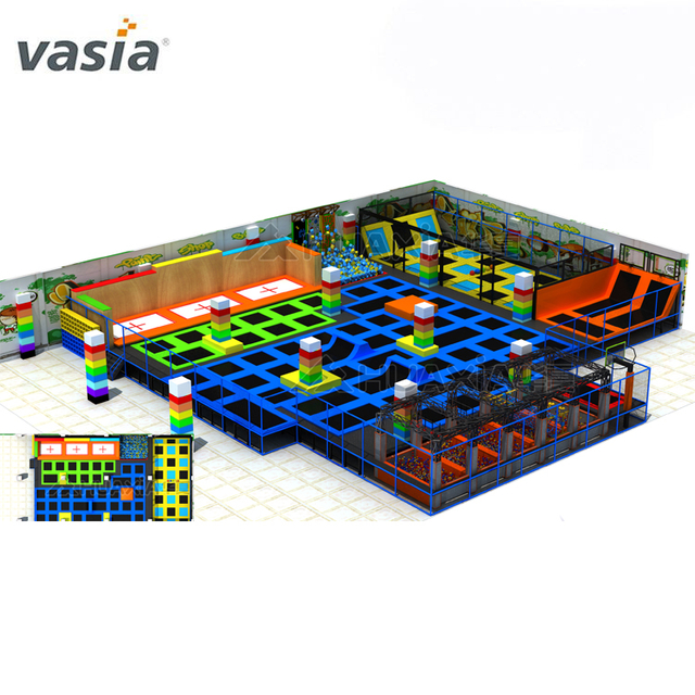 Customized Manufacturer Adults And Kids Large Indoor Amusement Trampoline Park With Inflatable Football Games