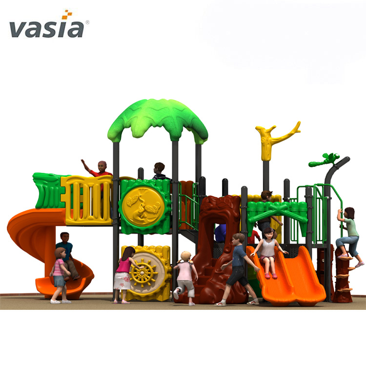 Happy Natural Theme Backyard Use Kids Climbing Frame with Slide And Playground 
